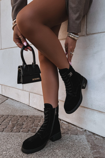 Chaussures chaudes pour femmes en suède synthétique en noir Vinceza 67044 2