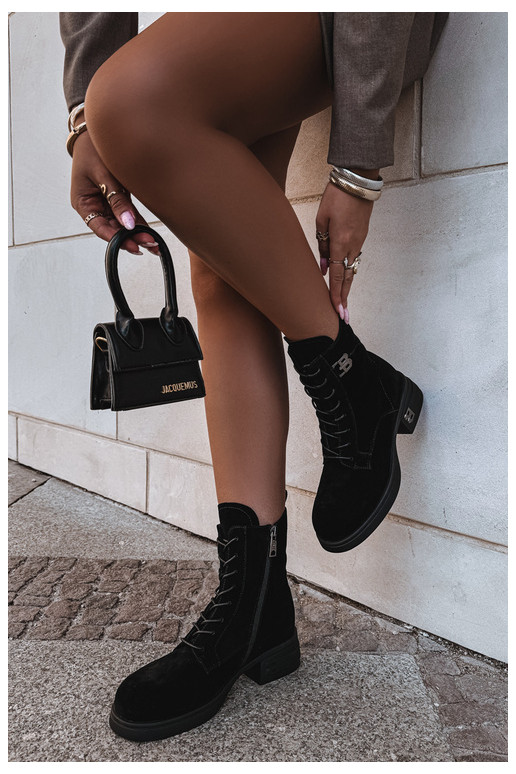 Chaussures chaudes pour femmes en suède synthétique en noir Vinceza 67044