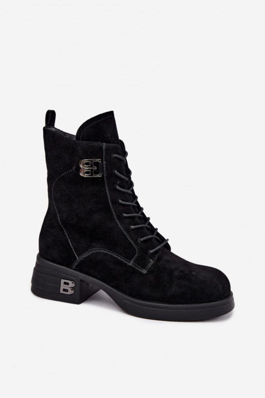 Chaussures chaudes pour femmes en suède synthétique en noir Vinceza 67044