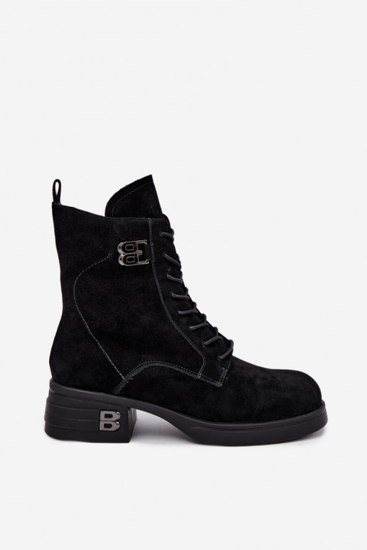 Chaussures chaudes pour femmes en suède synthétique en noir Vinceza 67044