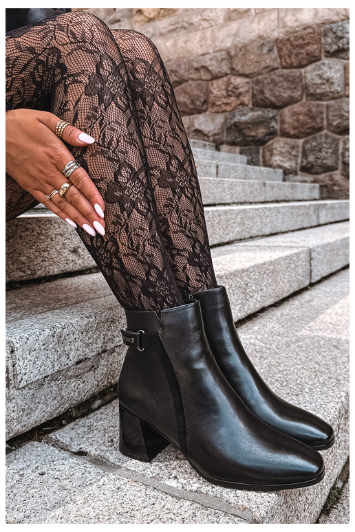 Bottines chaudes avec talons en noir Vinceza 58660