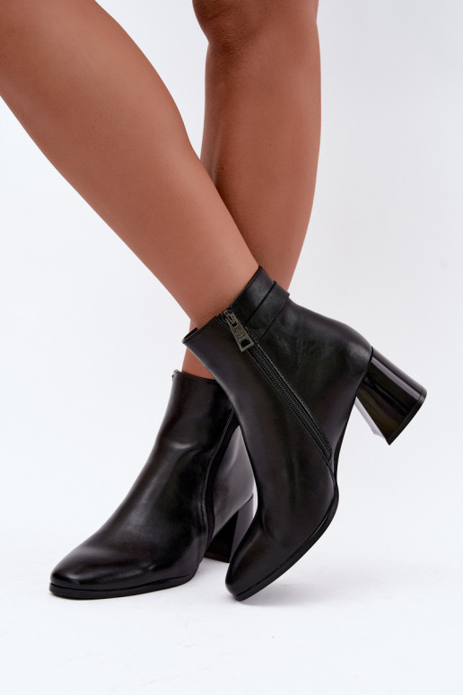 Bottines chaudes avec talons en noir Vinceza 58660