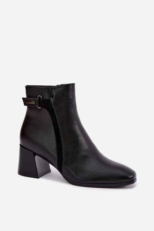 Bottines chaudes avec talons en noir Vinceza 58660