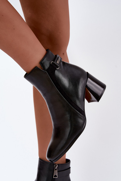 Bottines chaudes avec talons en noir Vinceza 58660