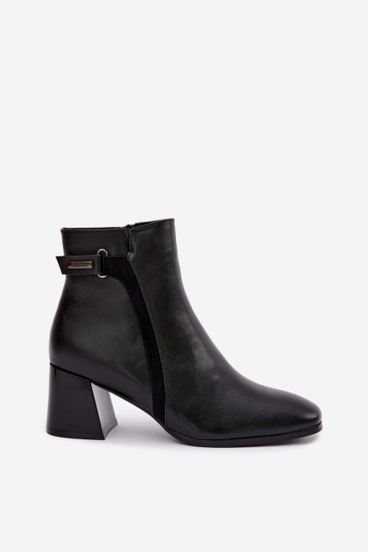 Bottines chaudes avec talons en noir Vinceza 58660