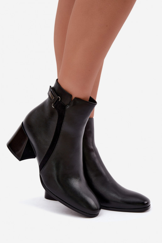 Bottines chaudes avec talons en noir Vinceza 58660