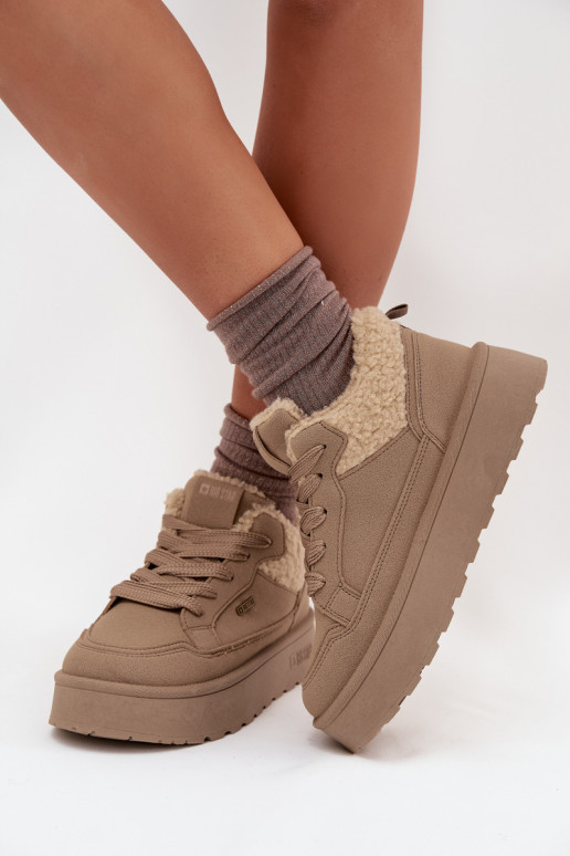 Bottes de neige pour femmes avec plateforme et fourrure Big Star SS274105 couleur sable