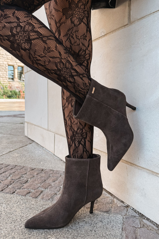 Bottes en daim avec talons fins et isolation, à enfiler Big Star UU274492 marron