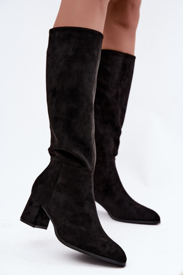 Bottes isolées pour femmes hautes avec talons en noir Raleya