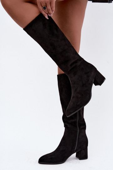 Bottes isolées pour femmes hautes avec talons en noir Raleya 2