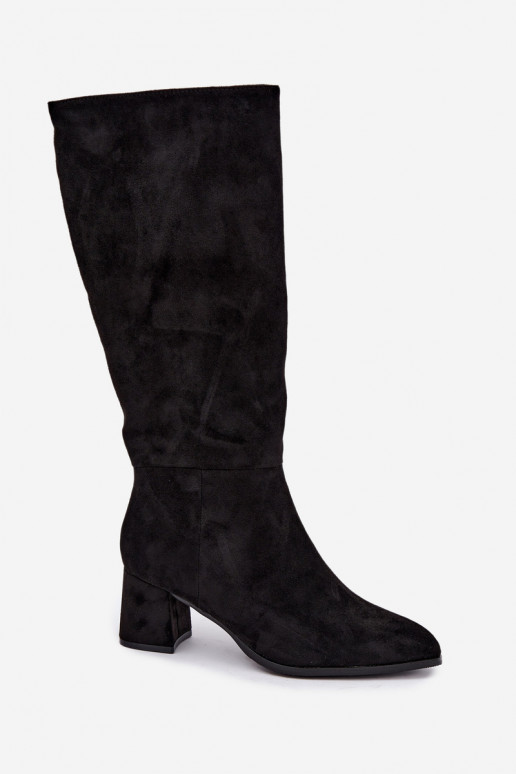 Bottes isolées pour femmes hautes avec talons en noir Raleya