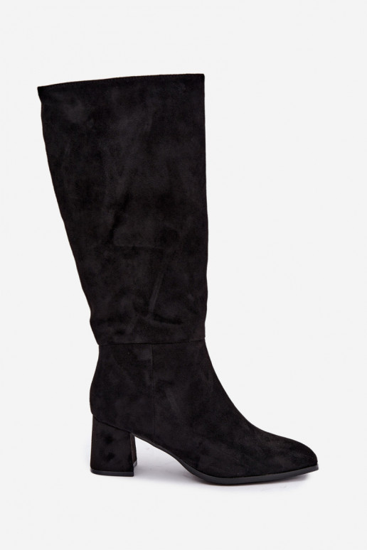 Bottes isolées pour femmes hautes avec talons en noir Raleya
