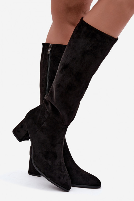Bottes isolées pour femmes hautes avec talons en noir Raleya