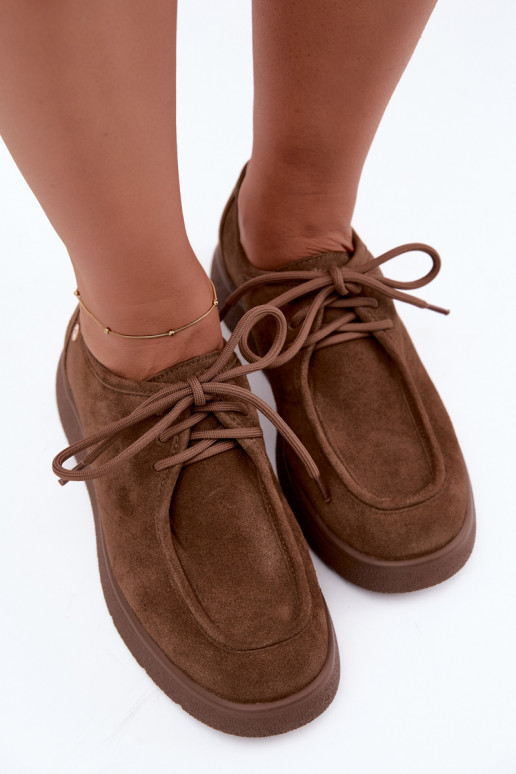 Chaussures en faux daim pour femmes Tai turiciejka K7189-04 en sable