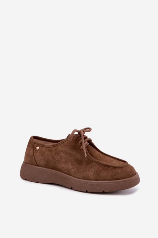 Chaussures en faux daim pour femmes Tai turiciejka K7189-04 en sable