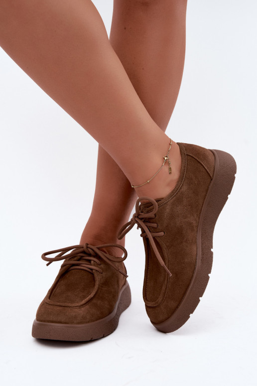 Chaussures en faux daim pour femmes Tai turiciejka K7189-04 en sable