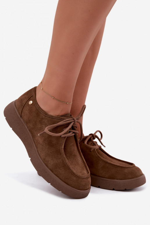 Chaussures en faux daim pour femmes Tai turiciejka K7189-04 en sable
