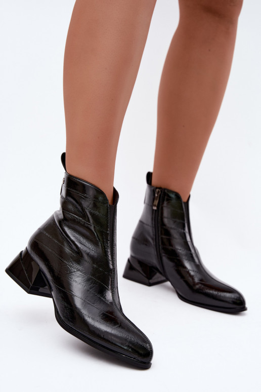 Bottines en cuir isolées Klocke Tai turiciejka K7675-01 en noir