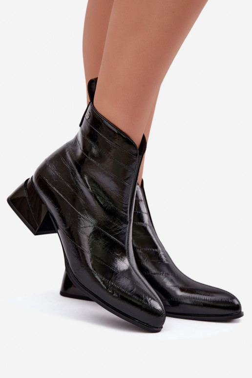 Bottines en cuir isolées Klocke Tai turiciejka K7675-01 en noir