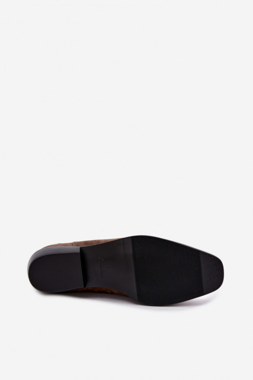 Bottines isolées et élégantes en faux daim Tai turiciejka K7758-04 en sable