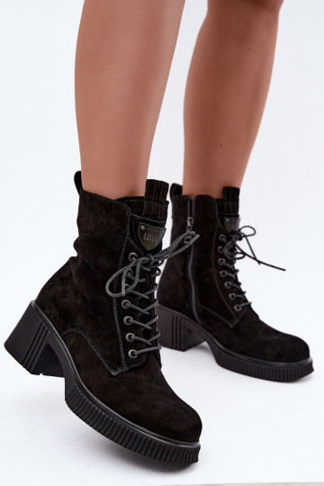 Bottines en daim isolées Klocke Tai turiciejka K7675-23 en noir 2