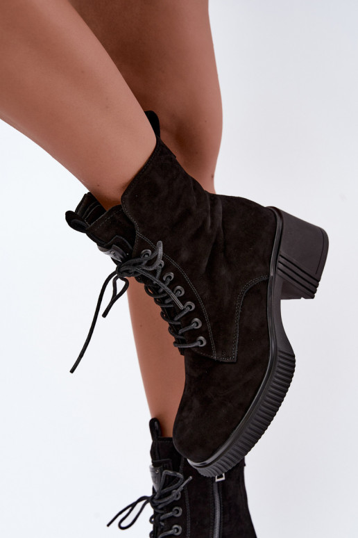 Bottines en daim isolées Klocke Tai turiciejka K7675-23 en noir