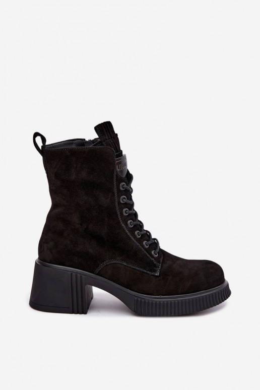 Bottines en daim isolées Klocke Tai turiciejka K7675-23 en noir
