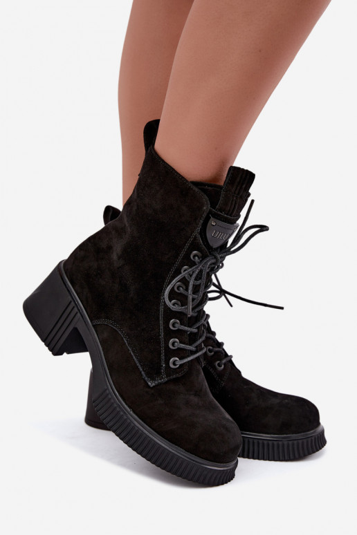 Bottines en daim isolées Klocke Tai turiciejka K7675-23 en noir