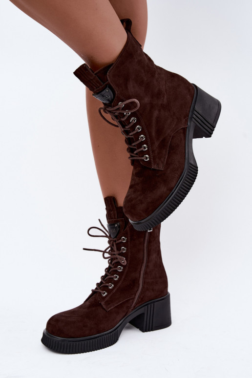 Bottines en daim isolées Klocke Tai turiciejka K7675-29 en chocolat