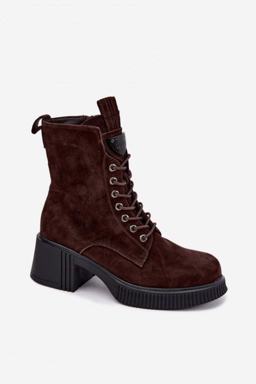 Bottines en daim isolées Klocke Tai turiciejka K7675-29 en chocolat