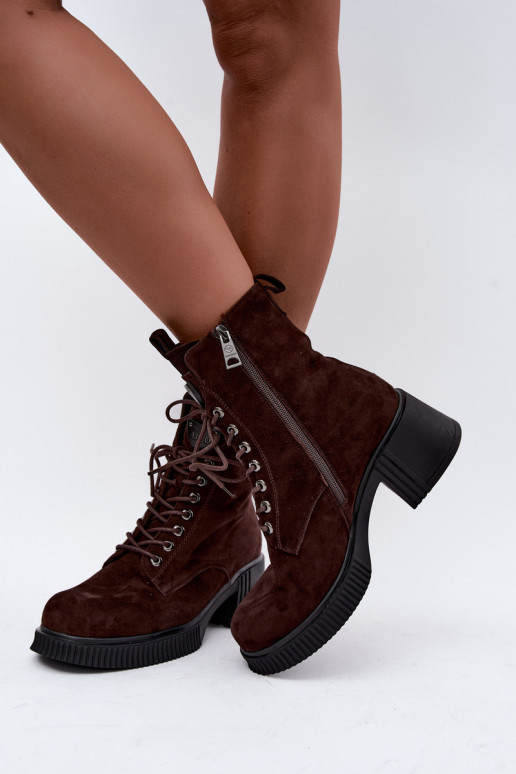 Bottines en daim isolées Klocke Tai turiciejka K7675-29 en chocolat
