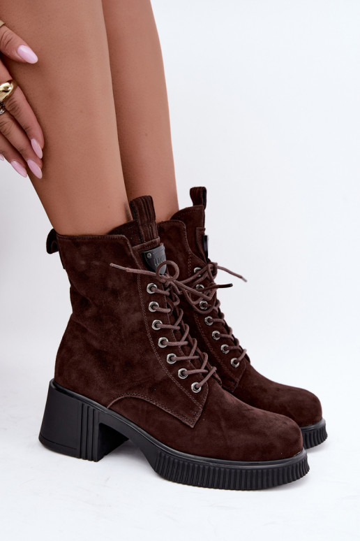 Bottines en daim isolées Klocke Tai turiciejka K7675-29 en chocolat
