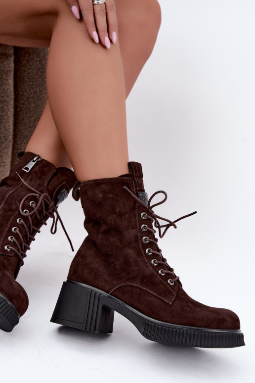 Bottines en daim isolées Klocke Tai turiciejka K7675-29 en chocolat