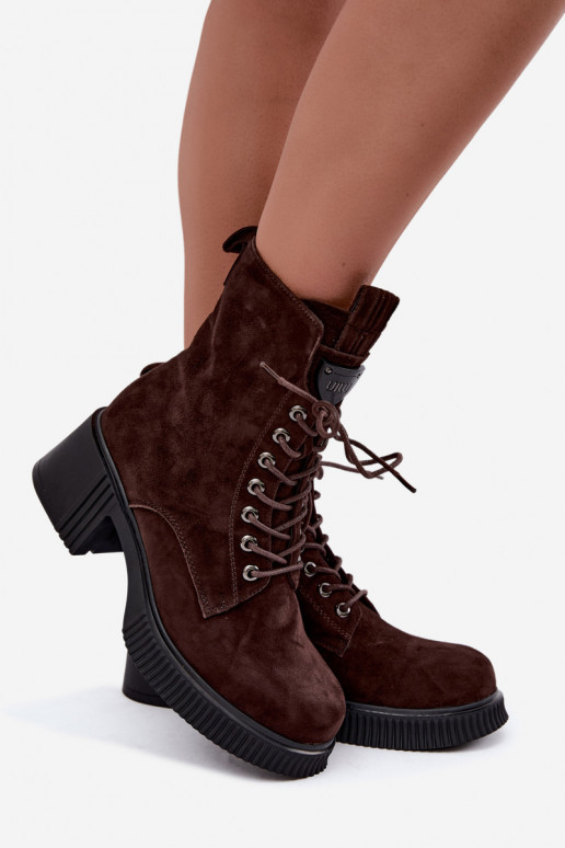 Bottines en daim isolées Klocke Tai turiciejka K7675-29 en chocolat