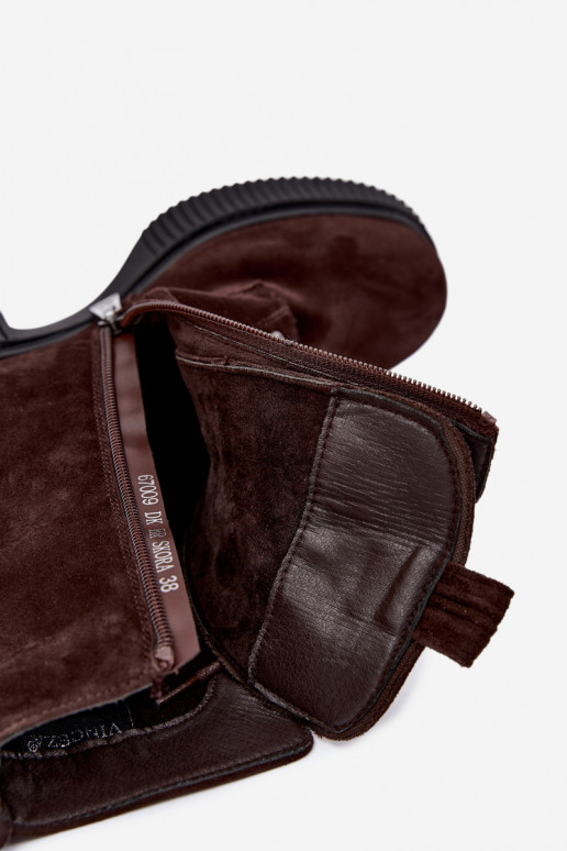 Bottines en daim isolées Klocke Tai turiciejka K7675-29 en chocolat