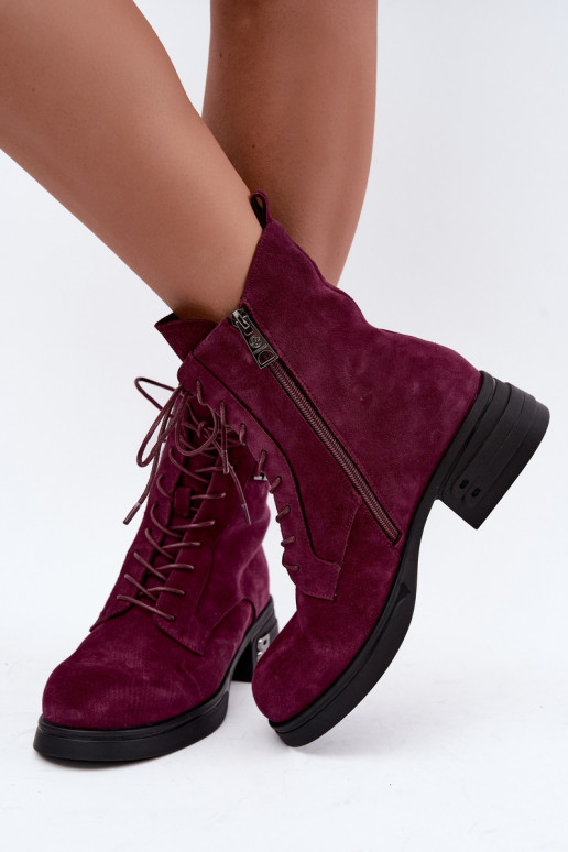 Bottes pour femmes en suédine isolées Vinceza 67044 bordeaux