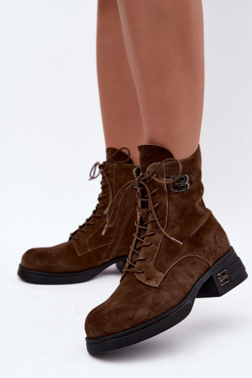 Bottes pour femmes en suédine isolées Vinceza 67044 marron 2