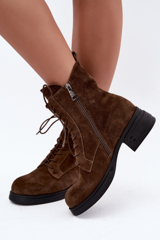 Bottes pour femmes en suédine isolées Vinceza 67044 marron