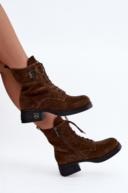 Bottes pour femmes en suédine isolées Vinceza 67044 marron