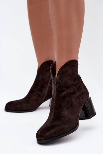 Bottes en suédine à talons Vinceza 91178 chocolat