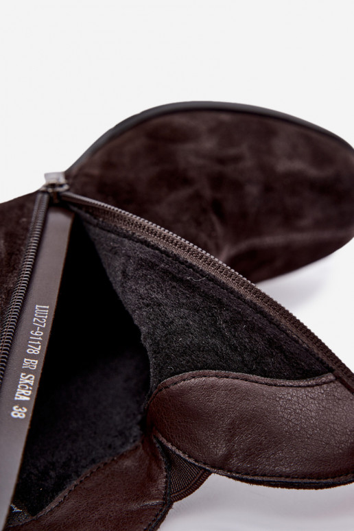 Bottes en suédine à talons Vinceza 91178 chocolat