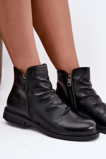 Bottines isolées avec volants et talons larges Vinceza 58683 noir