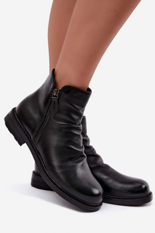 Bottines isolées avec volants et talons larges Vinceza 58683 noir