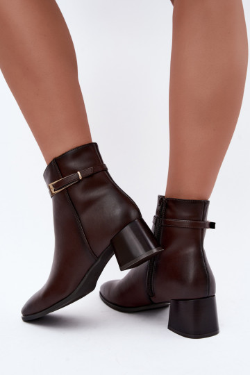 Bottines isolées pour femmes avec boucles Sergio Leone BT-34 chocolat 2