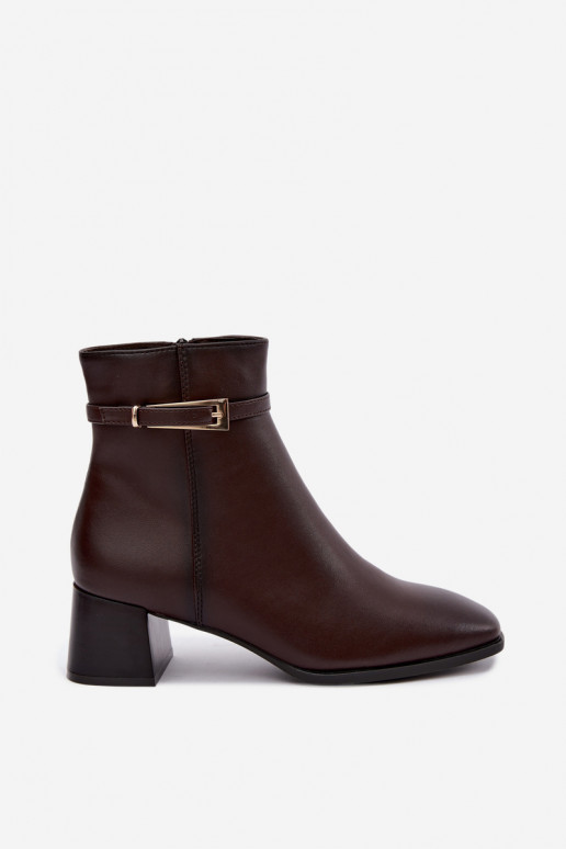 Bottines isolées pour femmes avec boucles Sergio Leone BT-34 chocolat