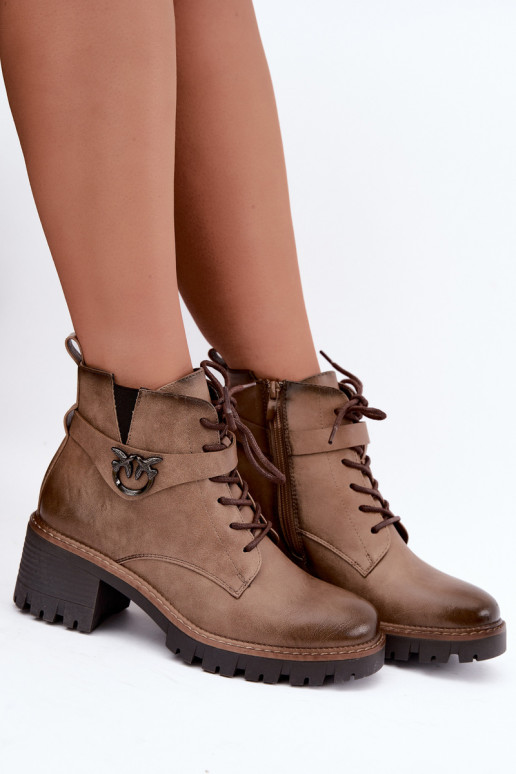 Bottines pour femmes chaudes en marron Calielle