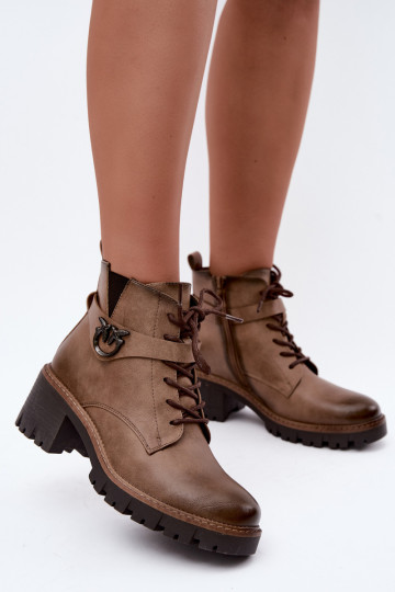Bottines pour femmes chaudes en marron Calielle 2