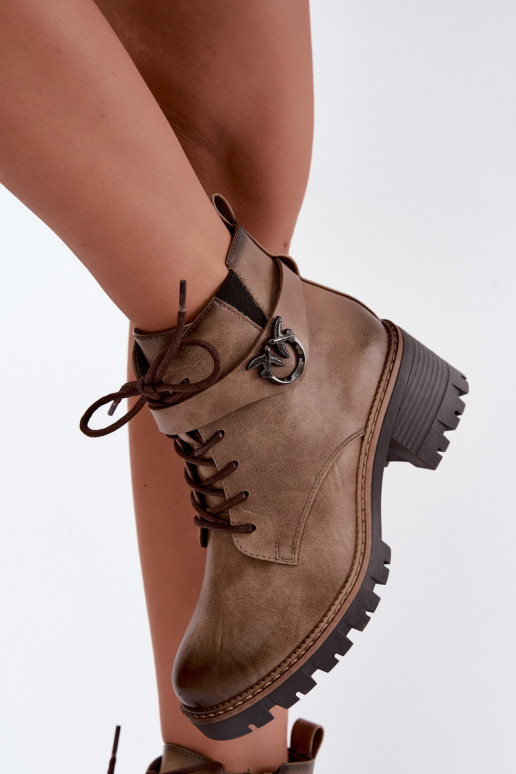 Bottines pour femmes chaudes en marron Calielle