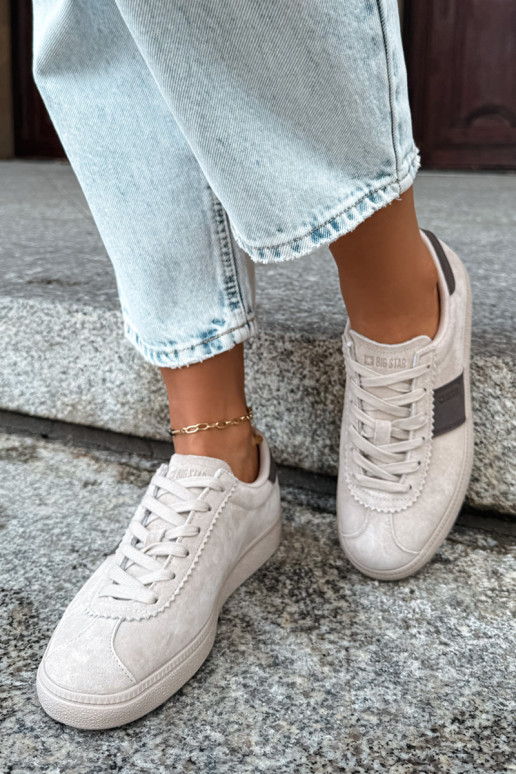 Baskets pour femmes en daim synthétique Big Star UU274440 en sable