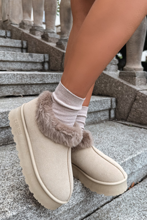 Bottes de neige avec plateforme et fourrure Big Star UU274204 en sable